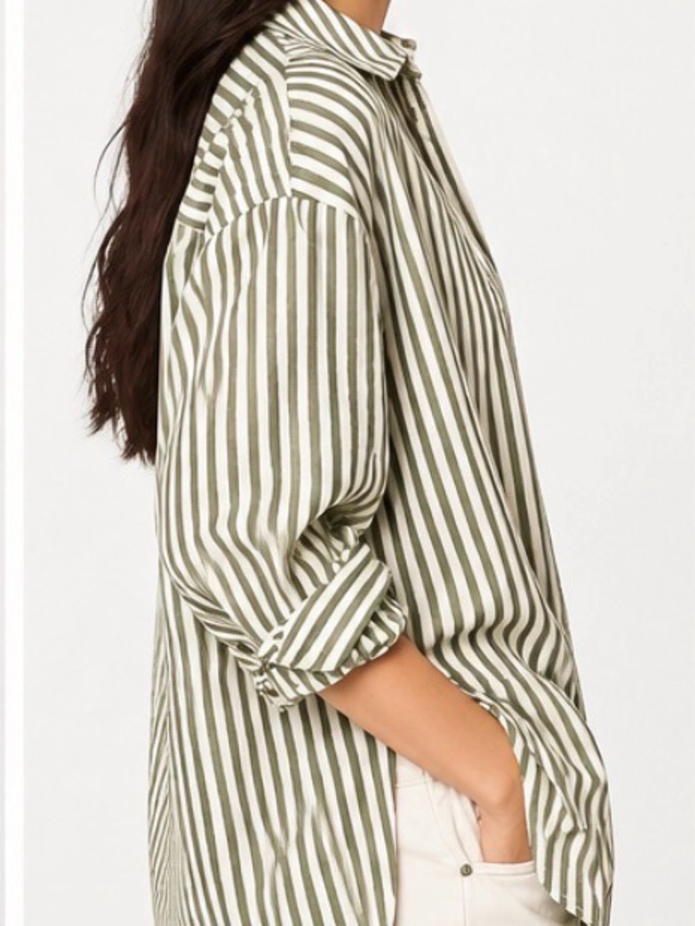 Maeve by Anthropologie “The Bennet” Striped Button-Down Shirt, size Large. - Picture 3 of 5
